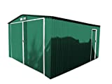 GARDIUN KIS12963 - Garaje Metálico Norfolk 16 m² Exterior 420x380x232 cm Verde