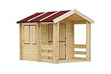 Casa de Madera para niños Exterior - Casita de Campo para niños L182xL146xA145cm/ 1.1m2 Casa de Juguete de Exteriores - Casa Jardin niños Madera TIMBELA M501