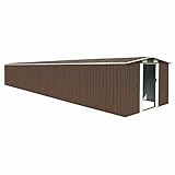 Leepesx Cobertizo de jardín, Caseta Jardin, Armarios Exteriores para Calderas, Casa Prefabricada, Cobertizo Jardin Exterior, Casetillas De Jardin, Acero galvanizado marrón 257x779x181 cm