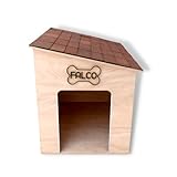 Caseta para perros de exterior de madera, casita para perros en tres tamaños para cada talla, nombre personalizado (Big)