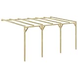 Kstyhome Pérgola cobertizo de Madera, Madera Tratada para Exterior, Pergola Madera, Poste De Madera Tratada, Pergolas De Jardin Madera, 5x3x2,1 m