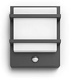 Philips MyGarden Petronia Aplique LED para Exterior, Integrado, 12 watts, Blanca Cálido y Antracita, 405 x 315 x 216 mm