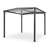 blumfeldt Pantheon Solid Sky - Pergola, Protegido del Sol y de la Lluvia, Estructura de Aluminio Revestido en Polvo, Techo de policarbonato (PC), 300 x 300 cm, Gris Oscuro