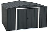 Duramax - caseta cobertizo jardín - ECO GANDIA 10X8 - Metal - gris antracita en amazon pone verde