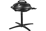 George Foreman Grill - Parrilla Eléctrica, Barbacoa Interior y Exterior, 15 Raciones, Bandeja de Goteo Extraíble, Revestimiento Antiadherente, Incluye Tapa, 2400 W, 5 Temperaturas, Negro - 22460-56