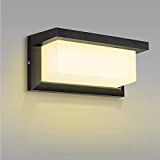 MICUTU Aplique Exterior LED, 18W Moderno IP65 Impermeable Lampara Exterior, Aluminio LED Apliques Exterior Pared, para Balcón Jardín, Porche, Camino, Iluminacion Patio (Blanco cálido)