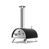 BURNHARD Horno para Pizzas Exterior de Acero Inoxidable Nero, Incluye Pala y Piedra para Horno Pizza, Pizzera de Calidad, Horno de leña Premium para el jardín Exterior Patio