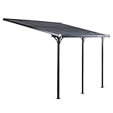 GARDIUN KIS13011 - Pérgola de Pared Elliot - 11 m² 435x254x220/260 cm Aluminio y Policarbonato