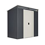 Stark Cobertizo Jardin, caseta Metalica Gris Antracita 2,3m2-121x195x196cm Garantia 10 años