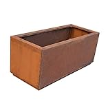 GABIO Macetero Oxidado de 117 x 50 x 50 cm (Largo x Ancho x Alto). Macetero de diseño con Forma de Parto Oxidado, 117 x 50 x 50 cm.