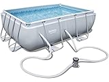 BESTWAY 56629C - Piscina Desmontable Tubular Power Steel 282x196x84 cm con Depuradora Cartucho 1.249 L/H