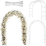Arco de Jardín de Metal Arco de Boda Arco de Cenador de Jardín con Alambres de Hierro para Interiores Exteriores Boda Patio Enrejado Enredadera Decoraciones Fiesta Nupcial (Blanco)