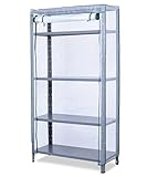 Domopak Living - Funda Protectora para estantes, Cubierta Protectora con Cremallera para Interior y Exterior - Polietileno Transparente - 95 x 40 x 185 cm