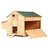 TERRE JARDIN Gran gallinero de madera con cuádruple ponedor