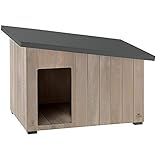 Ferplast 87027400 Exteriores, Caseta para Perros Argo 100 de Madera FSC con Pintura no Tóxica, Resistente a los Rayos U.V, Plástico, Multicolor
