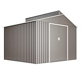 Hoggar by Okoru Cobertizo Premium Metal para Almacenamiento 7,25m2-282x257x222cm. Casta Jardin terraza