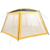 Mogou Carpa para Piscinas, Pergola para Piscinas, Fundas para Piscinas, 660x580x250 cm Amarillo