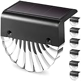 Bigzom Luces Solares para Exterior Jardín,luces para escalera,6 piezas Blanco cálido+color RGB,Iluminación de caminos LED,Utilizado para escaleras,jardín,patio,pared,Valla