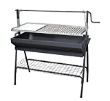 Imex El Zorro 71764 - Barbacoa con Parrilla-Plancha y Elevador, Negro, 80x50x115 cm
