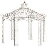 vidaXL Pérgola Carpa Cenador de Jardín Porche Patio Terraza de Aspecto Antiguo Estructuras Hierro Decoración Exterior Ambientes para Casa 4 m Marrón