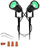 Paquete de 2,Youngine Luces LED para CÃ©sped de 12V 5W COB Impermeables para exteriores Ã¡rboles focos jardÃ­n patio sendero iluminaciÃ³n de jardÃ­n con soporte para picos, No Para 220V (Verde)