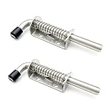 Pestillo Muelle Puerta, 2 Pieza Pestillo Muelle Acero Inoxidable, Pestillos de Puerta, Pernos para Puertas de Madera, Pestillo con Muelle para Patio Puerta, Shed Puerta del Portón, Garaje(10 * 128mm)