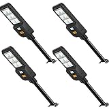 LEDMO 4 Piezas 300W Farola Solar LED para Exteriores con Panel Solar, Farola Solar de 300W 6500K con Sensor de Movimiento Crepuscular y de Radar,396 LEDs, 22000 mAh, control remoto,Impermeable IP65