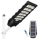 Ledmo 600W Farola Solar Del atardecer al Amanecer, Farola Exterior Solar P66 Impermeable 6500K Blanco Frío, Farola Solar LED 60000LM Con 3.2V / 48,000mAh, 990LEDS