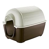 Ferplast Caseta de Exterior para Perros Kenny 05, Resina termoplástica Resistente a los Golpes y a los Rayos UV, Sistema de Drenaje de líquidos, Rejilla de ventilación, 70 x 100,6 x h 70,5 cm