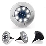 Herefun Solar de Tierra Luz, 4 Piezas Luces de Tierra Solares IP65 Impermeable Lámpara en Exterior para el Césped, Entrada de Auto, Pasarela, patio (Blanco Frío)