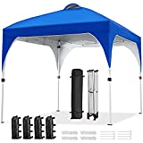Yaheetech 3×3 Carpa Plegable Portátil 8-10 Personas Toldo al Aire Libre Carpas para Exteriores Playa con Bolsa de Transporte Azul