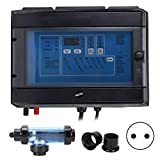 Pwshymi Generador de Cloro de Agua Clorador de Sal para Piscina Tratamiento de Agua Máquina de Cloro salino Clorador de Sal 230-240V 100W para Piscinas de hidroterapia(Pink)