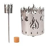 Antorcha de jardín para exterior, diseño de fuego, 1 elemento combustible, virutas de madera con cera, antorcha de pelleta, columna de fuego, quemador de cera, lámpara de jardín