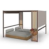 blumfeldt Carpa Jardin 3 x 3 m, Cenador para Jardin Contrachapado Madera, Tamaño Grande y Resistente al Agua y Aire, Cenadores para Jardin 1,5W, Pergola de Diseño con Luces Solares LED, UV50+