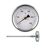 Termómetro de horno de leña – Barbacoa y humos 0 – 500 g con sonda rígida de 20 cm – Temperatura