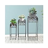 Soporte de Flores, 3 Piezas de Hierro Forjado para macetas, Estante de exhibición de Plantas, estantes de jardín para Interiores, Exteriores, balcón, Sala de Estar, Soporte de exhibición de Plantas