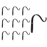 Hierro Gancho de Pared, 10pc Metal Planta Farol Decorativo Colgador Soporte, Resistente Interior Exterior con Tornillos Pared Ganchos, para Colgar Tiesto Pájaro Nutrientes Abrigo Viento Campanillas