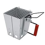 Denmay 7417 Arrancador de Chimenea Plegable con carbón Vegetal con asa para Weber, Barbacoa de Arranque rápido para Barbacoa, Cesta de Encendedor, Encendedor de carbón