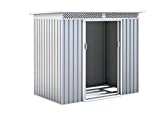 GARDIUN KIS12134 - Caseta Metálica Kingston 3 m² Exterior 142x213x184 cm Acero Galvanizado Silver/Blanco