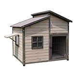 Corrales de exterior Casas De Perro Al Aire Libre Casa De Perro De Madera De La Casa Del Perro Casas For Perros Medianos Casetas For Perros For Perros Grandes En El Exterior Resistente A La Intemperi