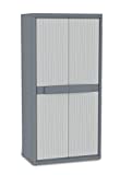 Terry, Jumbo 3900 UW, armario interior y exterior de dos puertas, divisor vertical, 4 estantes internos. Material plástico, dimensiones 89,7x53,7x180 cm, color gris