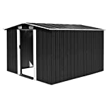 Tidyard Caseta de Jardín Exterior con 4 Ventilación para Almacenamiento de Herramientas de A Prueba de Polvo y Resistente a la Intemperie de Acero Galvanizado 257x298x178 cm Antracita