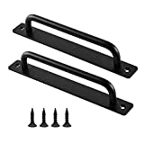 2 Piezas Tirador de Puerta de Granero Corredera, Tiradores de Puerta de Aleación Rústico, Cocina/Muebles/Gabinete/Armario/Cajón Manija para Cocina Baño Cobertizo de Garaje Puerta de Jardín