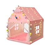 Ergocar Tienda Campaña Infantil Niña, Casitas Infantiles Jardin con Bolas de Colores & Luces de Estrella, Ensueño Carpa, Castillo Princesas Interior, Cabañas para Niños, Cumpleaños Regalos