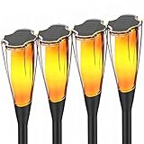 Llama Solar Luces Luces de llamas Solar Exterior Jardin LED Antorchas Solares Exterior con Llamas Realistas, IP65 Impermeable Luces de llamas Solar Exterior para Jardín Patio Pasillo Césped y Camino