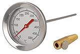 Lantelme 500 grado horno leña bimetálico y horno horno barbacoa termómetro analógico. diámetro de 62 mm y 30 cm de largo