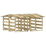 Gecheer Pérgolas con Techo 4 uds para Jardín Patio Terraza Exterior Entrada Madera Pino Impregnada 100x90x100 cm