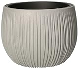 KOTARBAU® Macetero de 145 x 110 mm, imitación de hormigón con diseño ondulado + maceta interior moderna