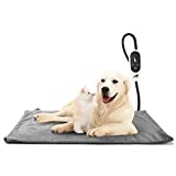 Toozey Manta Eléctrica para Perros y Gatos Interior, Ajustable Temporizador y Temperatrue Almohadilla Calefactora para Mascotas Gatos y Perros Recién Nacidos/Pequeños/Ancianos L (70 * 40cm)
