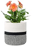 Cesta para plantas, macetas interior de fibra de algodónc,decoración del hogar de uerda de algodón,diámetro de 20 cm, para decoración de macetas de yute,cesta plegable de almacenamiento para el hogar